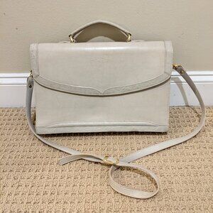 BelleRose Vintage Briefcase/Shoulder Bag w/shoulder strap off-white/cream color